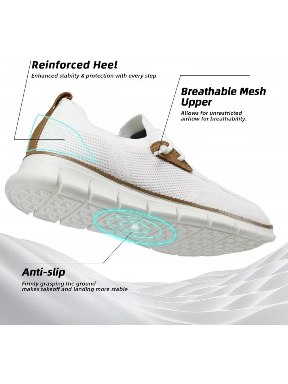Men's White Loafers Slip On Walking Dress Casual Business Oxfords Sneakers
